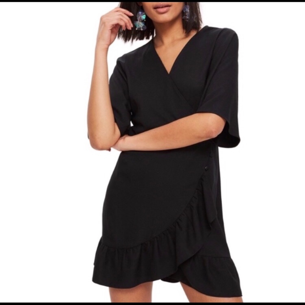 Topshop ruffle wrap dress